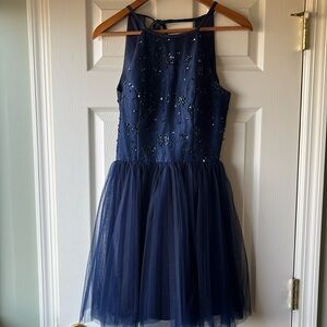 NAVY SEQUIN DRESS
